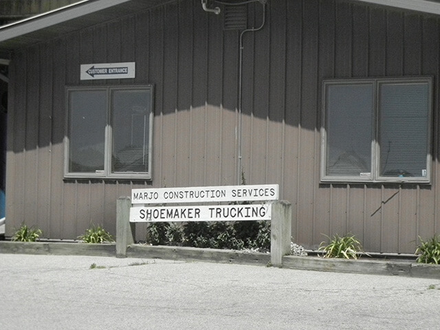 Marjo Construction Services and Shoemaker Trucking Signs and Office Building
